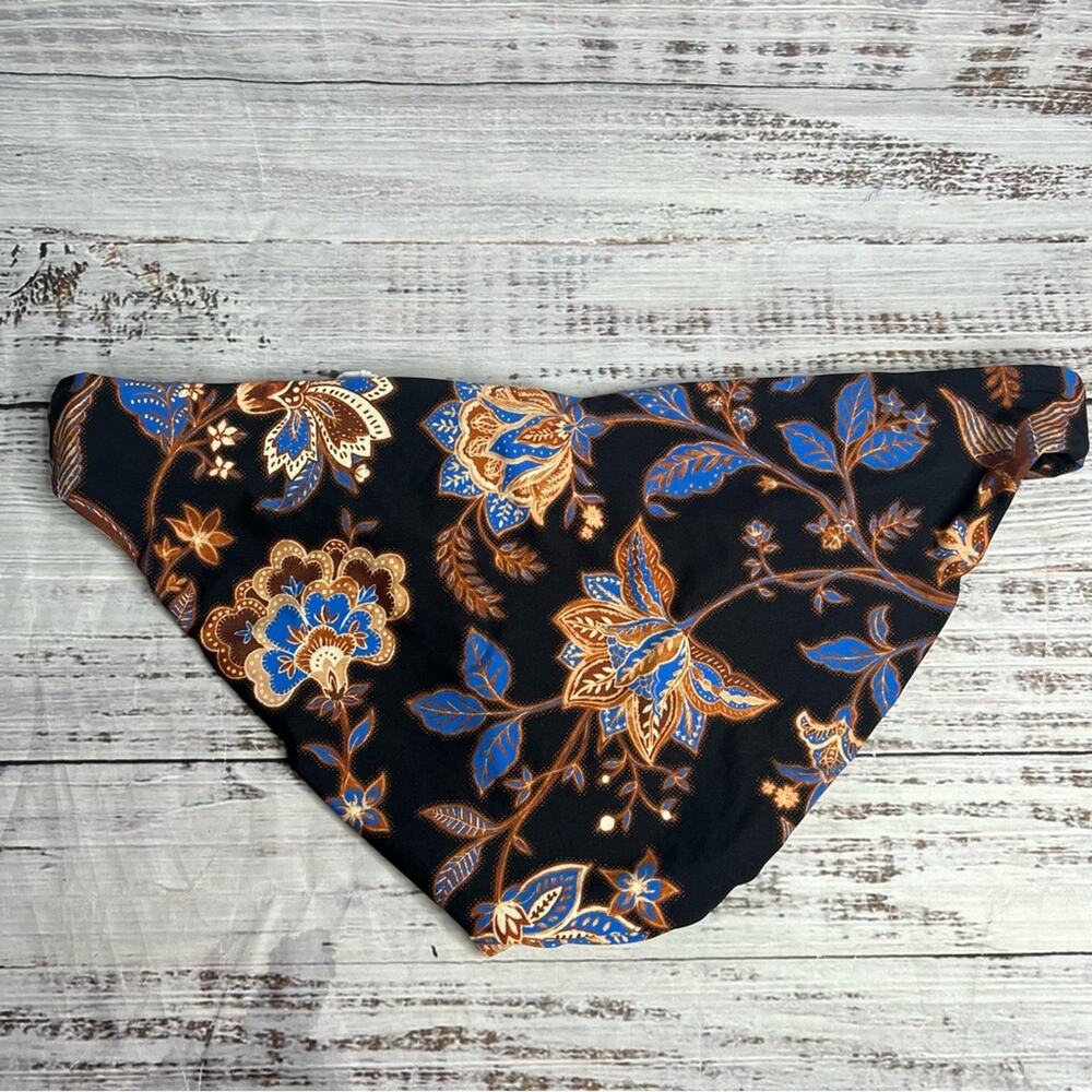 Seafolly US 12 Silk Road Hipster Bikini Bottom - Black Blue Paisley Swim Bottoms - Picture 4 of 9